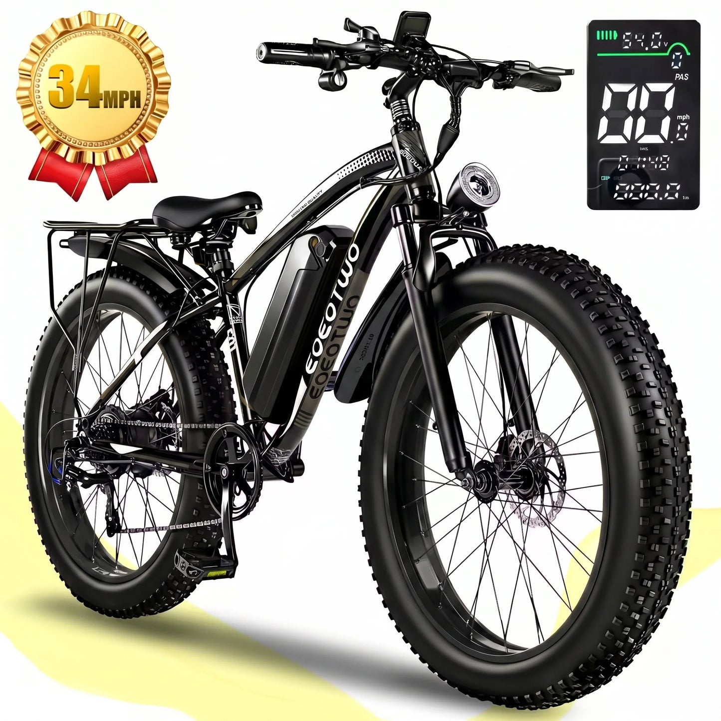 EOEOTWO 1500W Electric Bike With 48V 15Ah Battery Pack