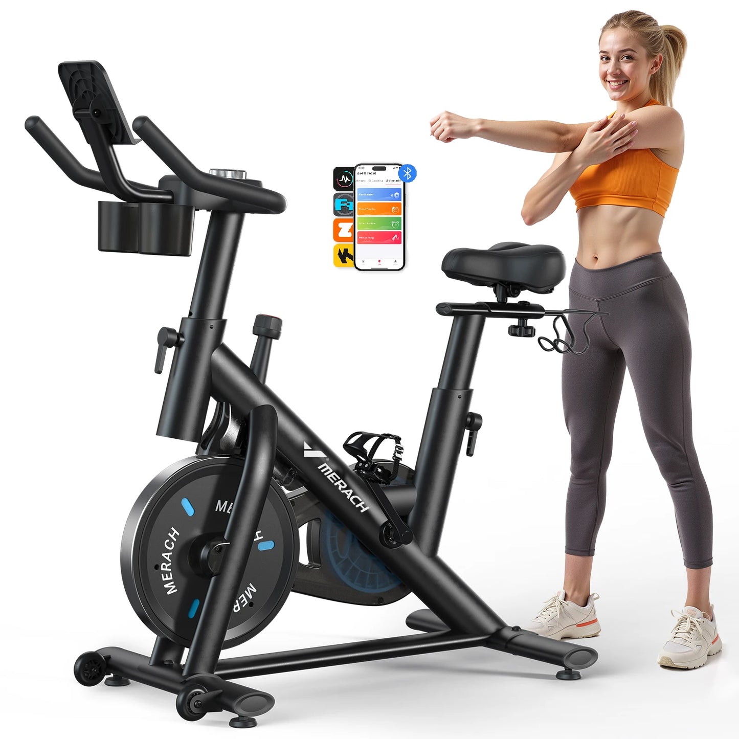MERACH S26B2 Magnetic Stationary Bike With App And Low Noise