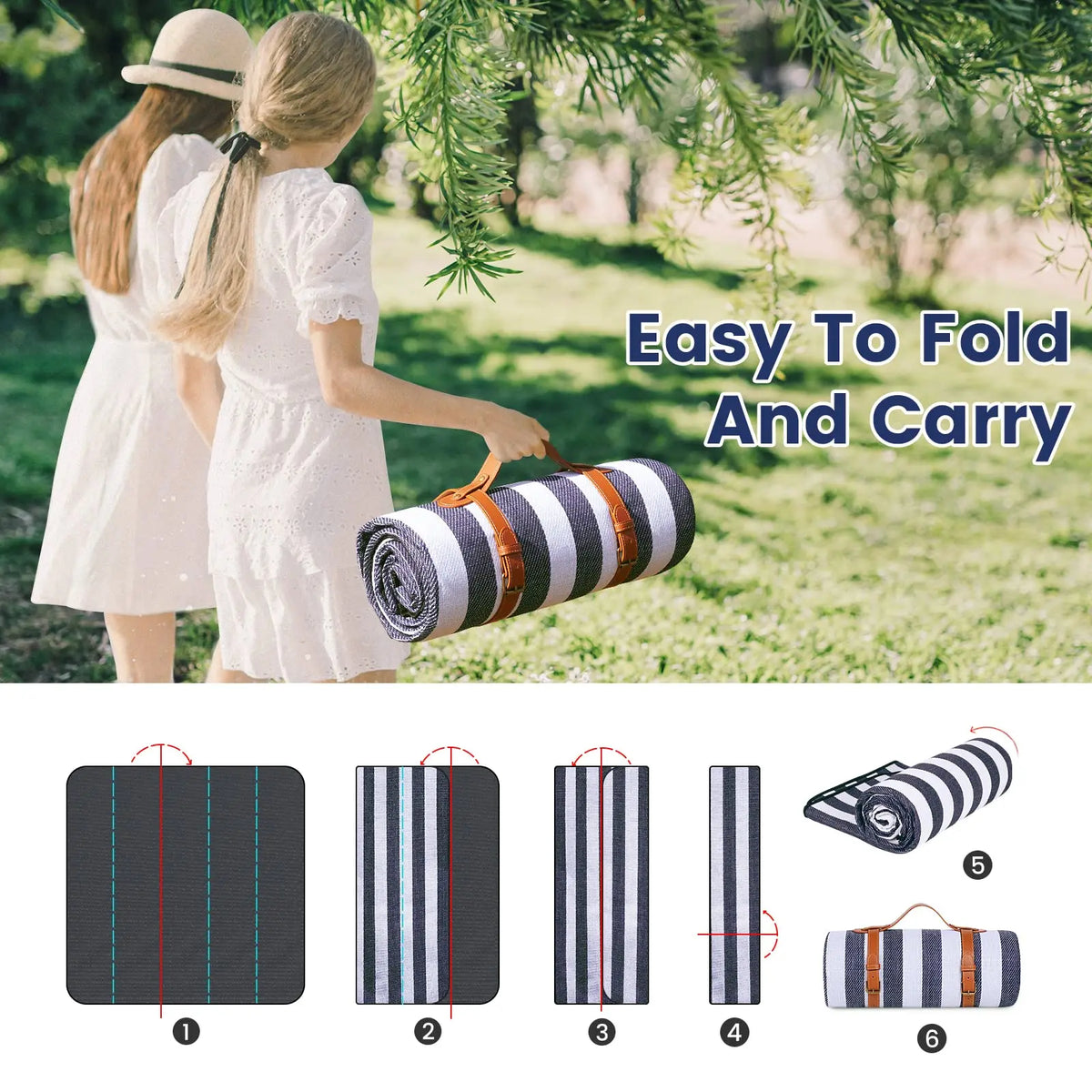 Waterproof Foldable Picnic Blanket for Beach, Camping, and Outdoor Use