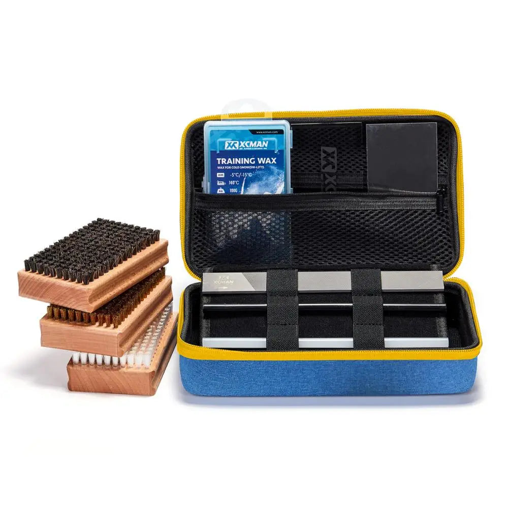XCMAN Ski Snowboard Waxing And Tuning Brush Kit With Scrapers