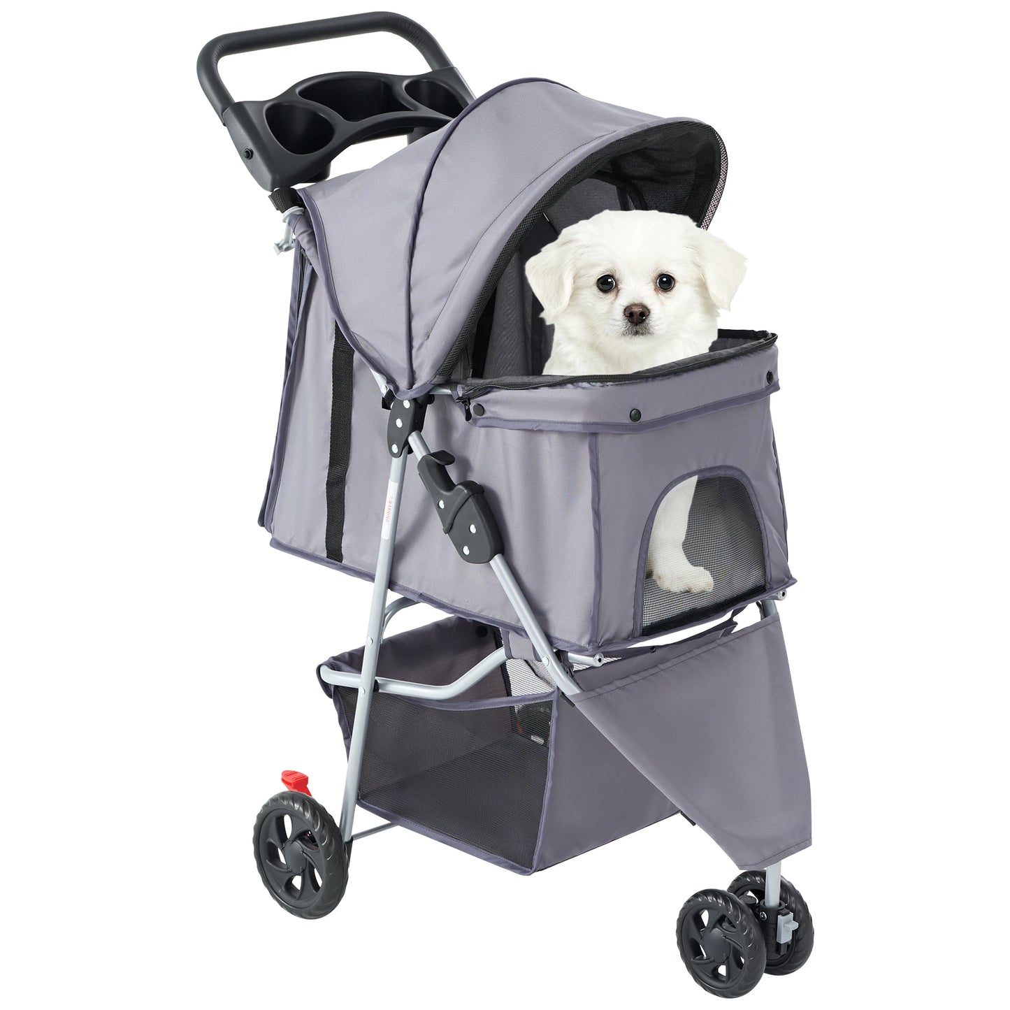 Three Wheel Foldable Pet Stroller For Small Dogs Cats