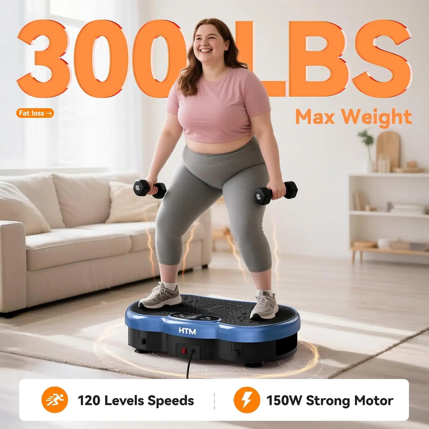 HTMM Fitness Vibration Plate Whole Body Machine 120 Speed Levels
