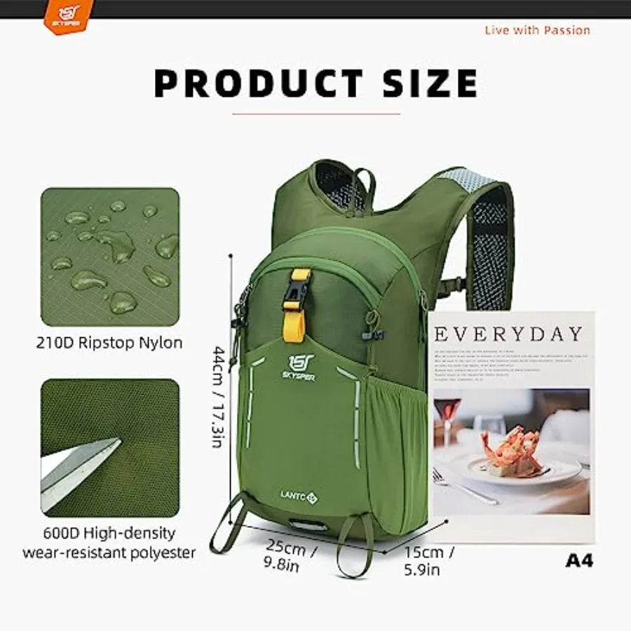 Hiking Backpack - 15L Travel Daypack Lightweight Bag Water Resistant Hiking Backpacks for Women Men