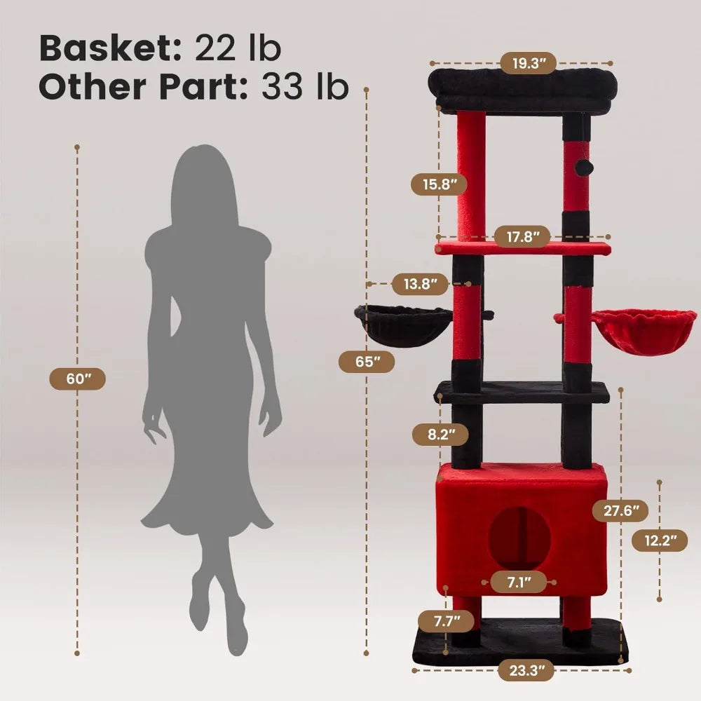 NBVCX Multi-Level Cat Tree Tower With Sisal Scratching Post