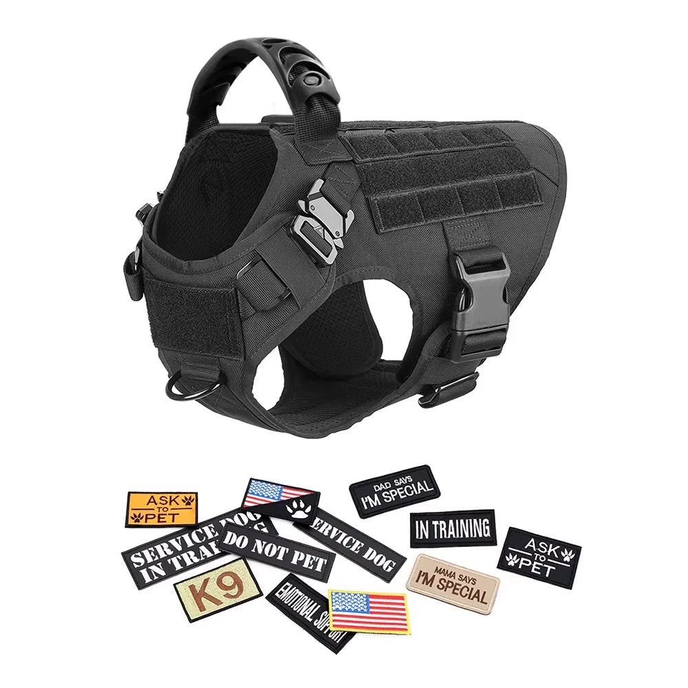 Petravel Tactical Nylon Dog Harness Vest And Leash Set
