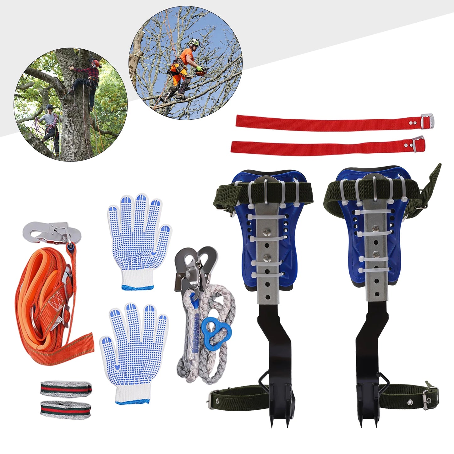 Tree Climbing Spikes Set with Safety Belt and Rope