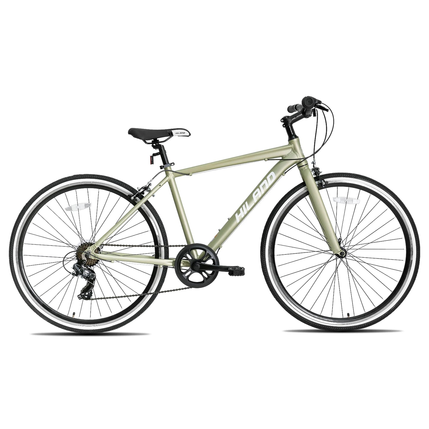 Hiland Hybrid Bikes Aluminum Frame 700C Wheels Shimano Drivetrain