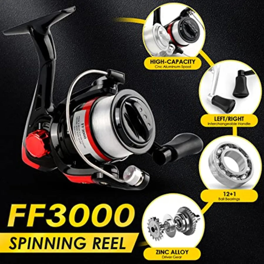 Telescopic Fishing Rod Spinning Reel Combo Portable Set With Bag