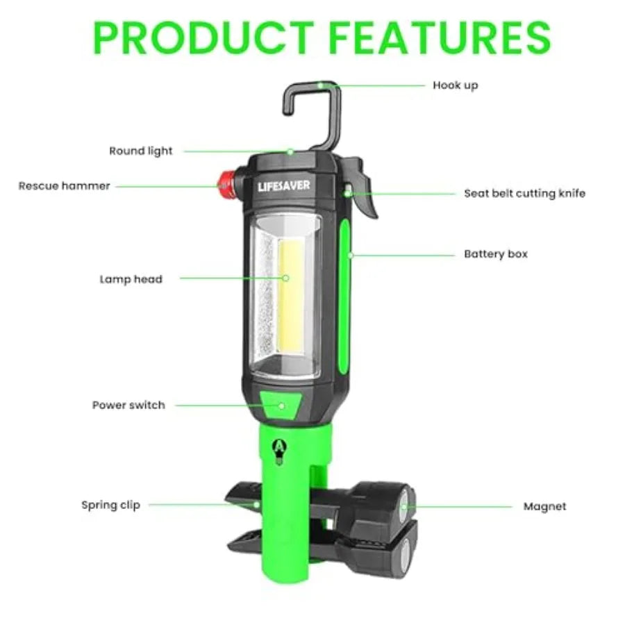 9 In 1 Emergency Auto Tool With LEDLight Glass Breaker