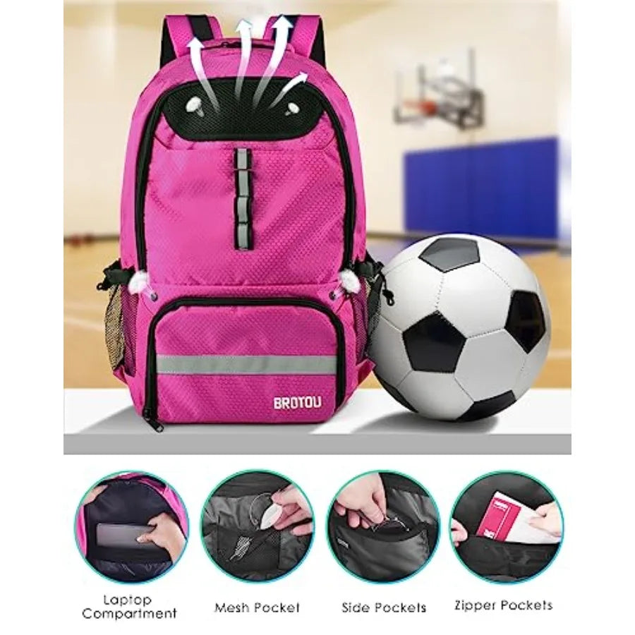 Soccer Sports Backpack With Ball Holder And Shoe Compartment