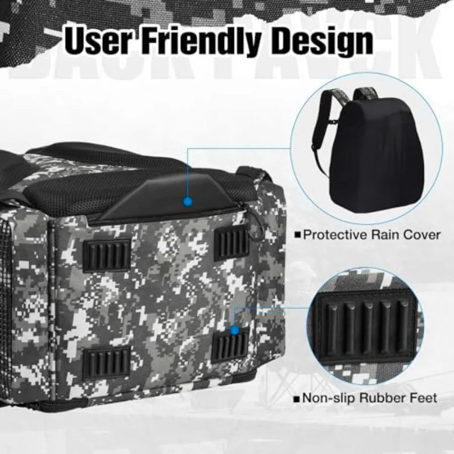 Fishing Tackle Backpack With Rod Holders And Tackle Boxes