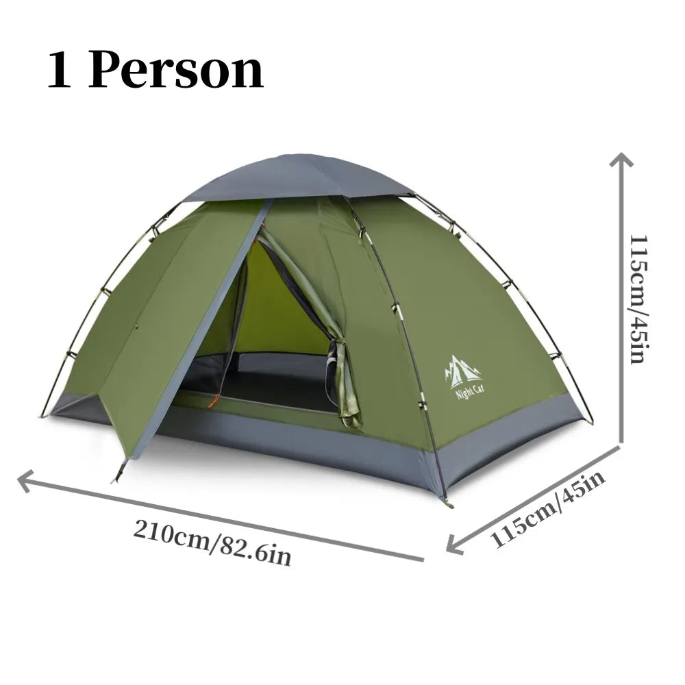 Night Cat Upgraded Backpacking Tents 1- 2 Persons Easy Clip Setup Camping Tent Adults Heavy Rainproof Compact Lightweight