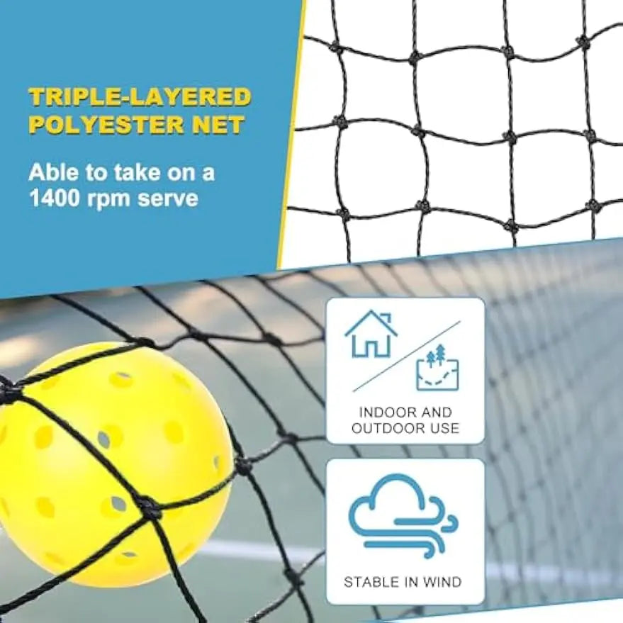 Portable Pickleball Net With Wheels And Ball Collector