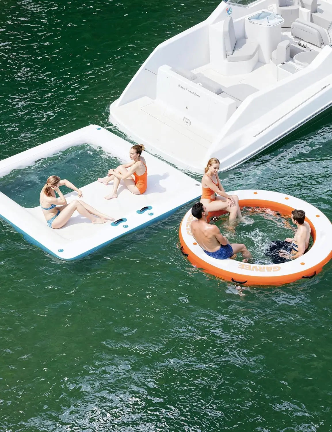 HiMISS Inflatable Floating Dock With Mesh Swim Area