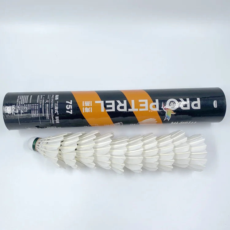 Pro Petrel 757 Hybrid Goose Feather Badminton Shuttlecocks for Training
