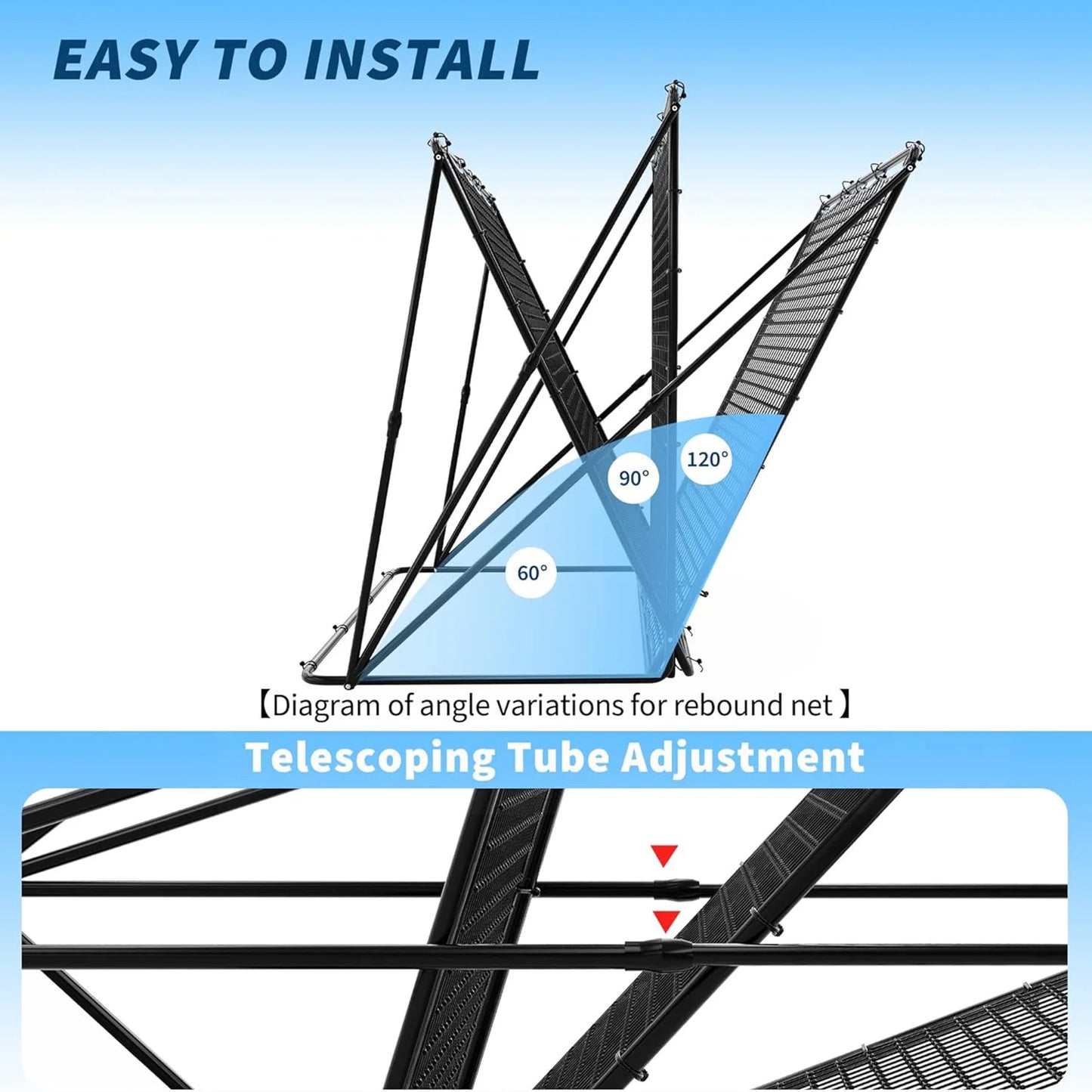 HiMISS Baseball Pitching and Rebounder Net 2 in 1 Trainer