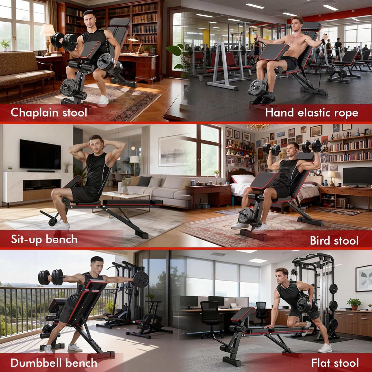 7 Level Foldable Weight Bench With Extended Headrest And Incline
