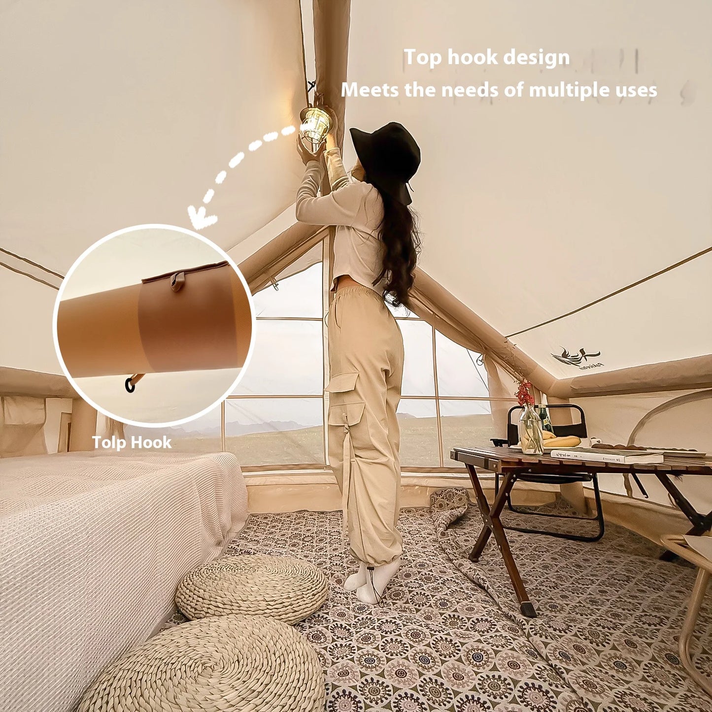 Pakicetus Inflatable Tents For Family Camping With Stove Plug