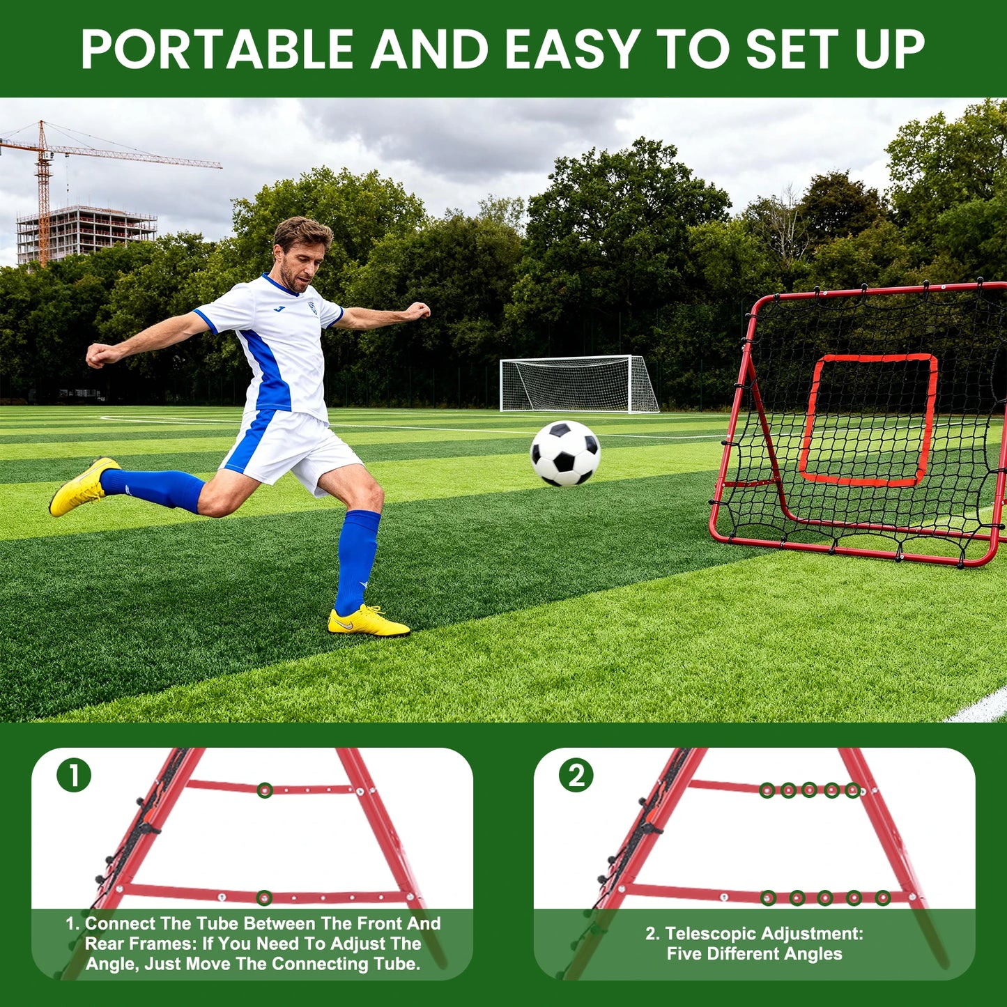 Baseball Rebounder Pitch Back Net With 3 Ball Return Modes