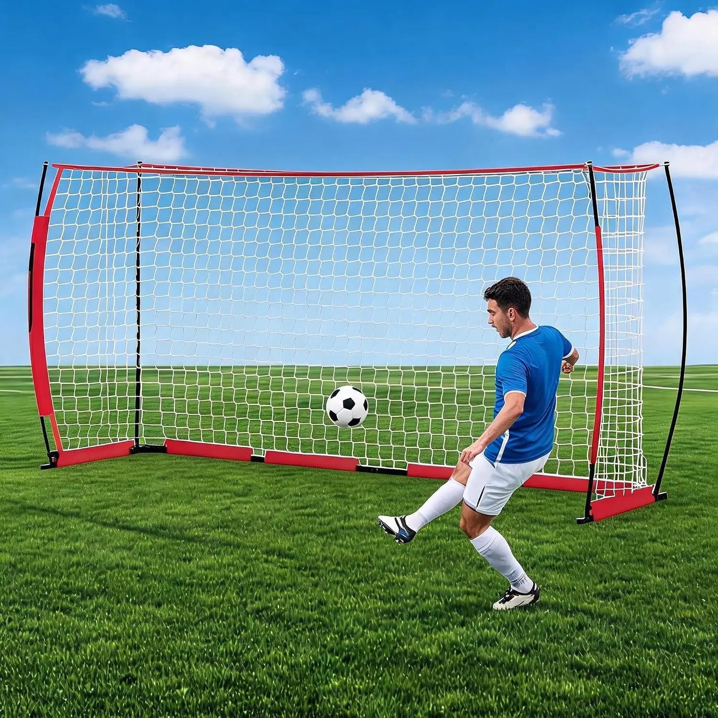 HiMISS Steel Competition Soccer Goal Foldable HeavyDuty With Metal Frame