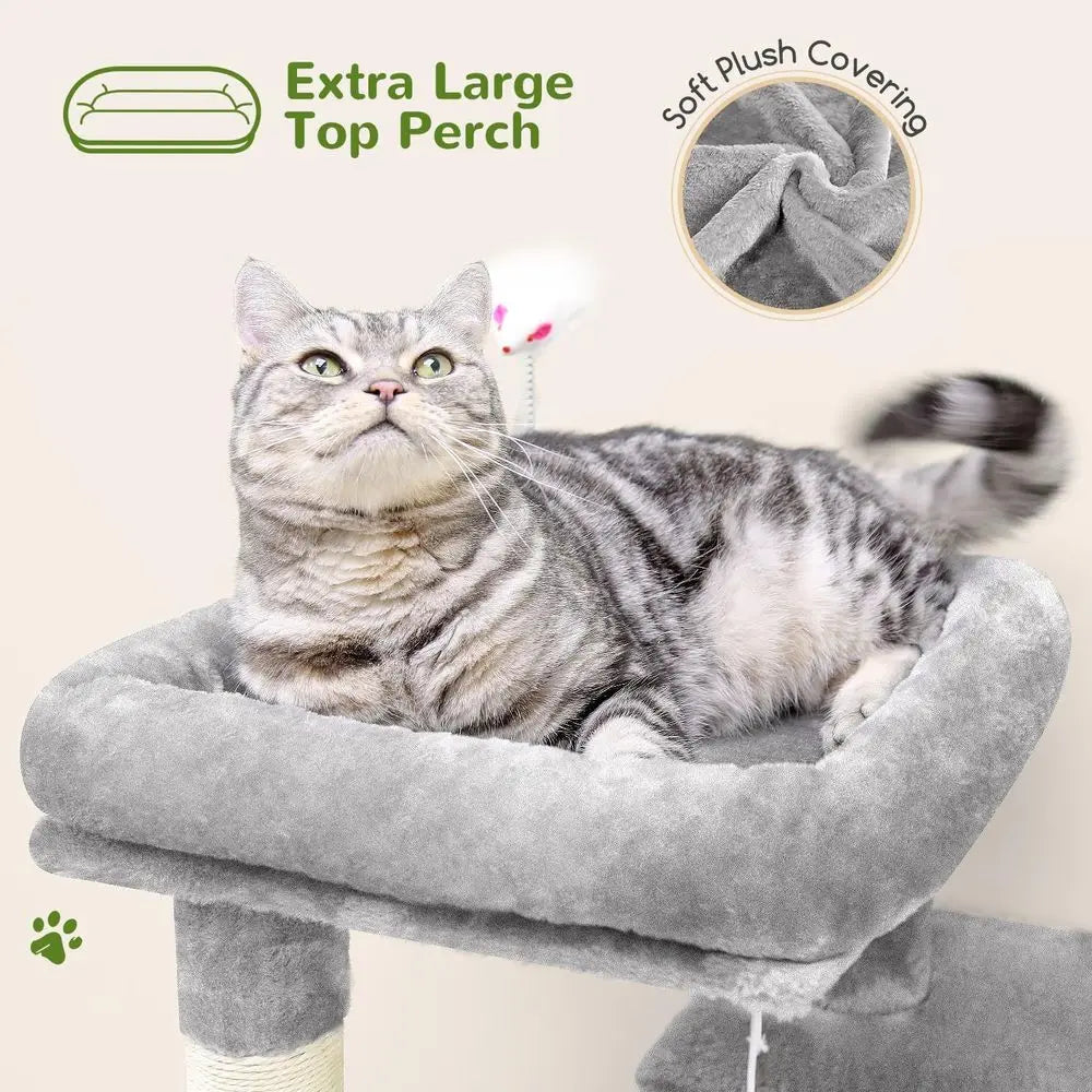 Cat Tree Tower With Scratching Posts And Two Caves