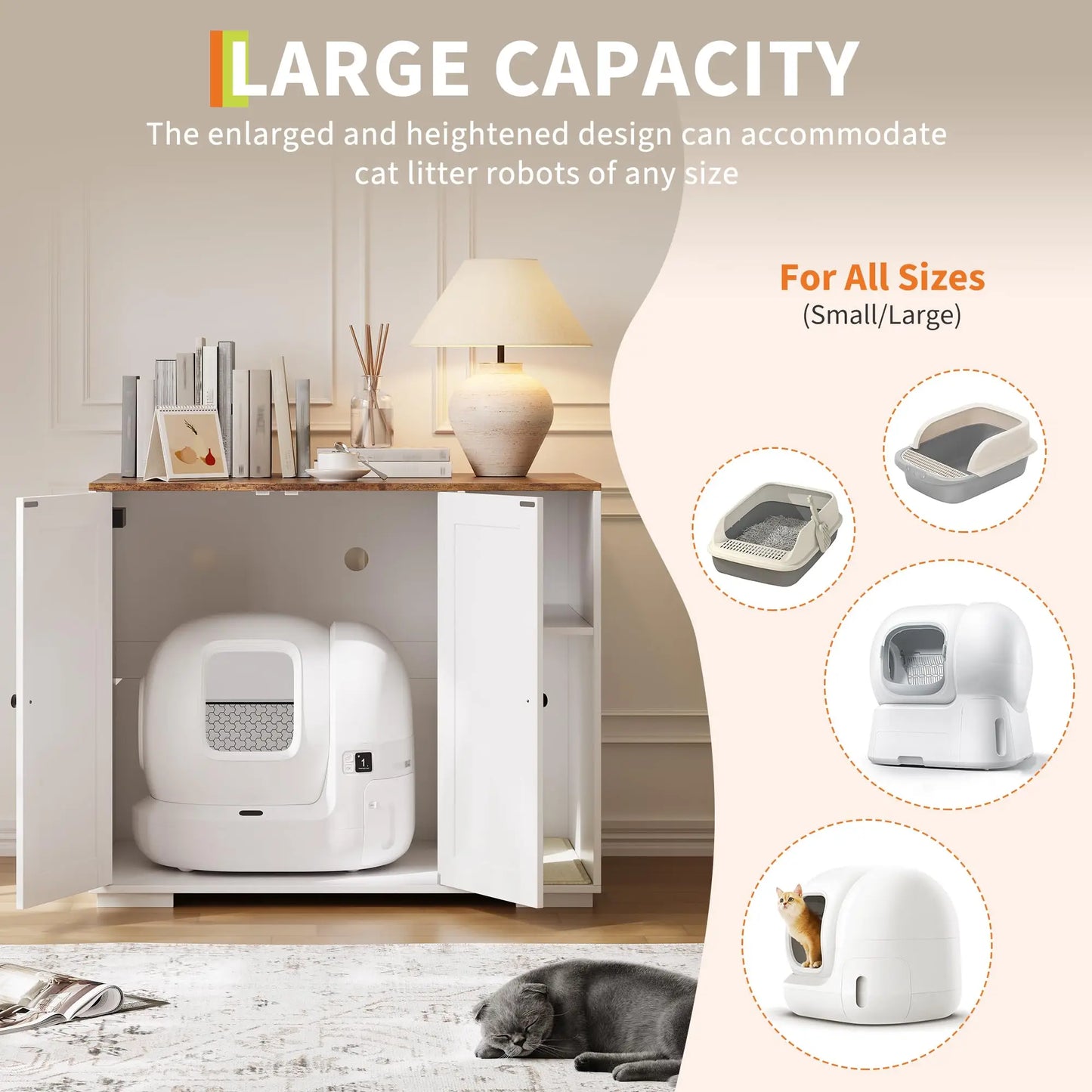 HiMISS Cat Litter Enclosure For Litter Robot 3 And 4