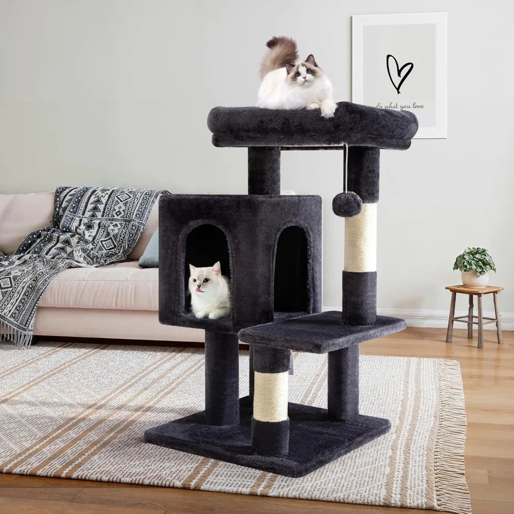 NBVCX Multi Level Cat Tree With Plush Perches Sisal Posts