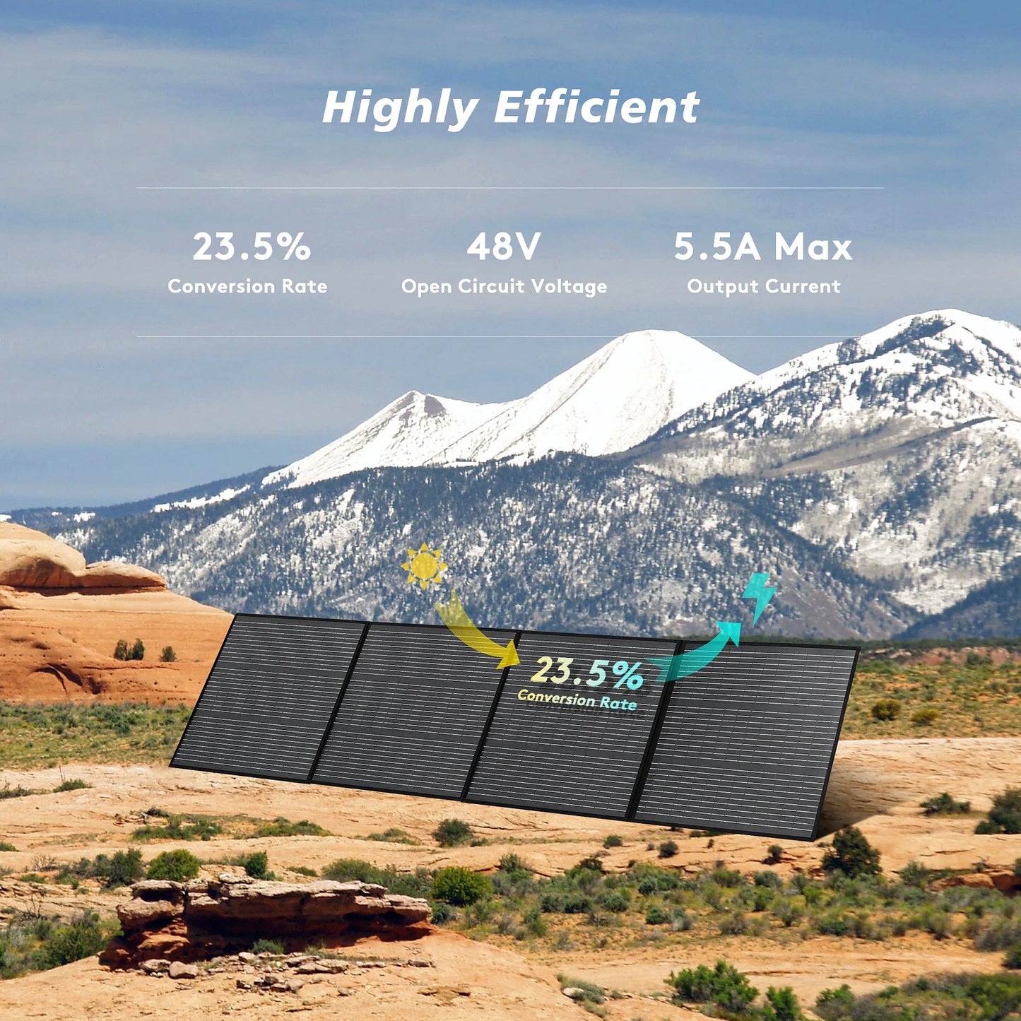 MHPOWOS 220W Portable Solar Panel 40V Waterproof Foldable Charger