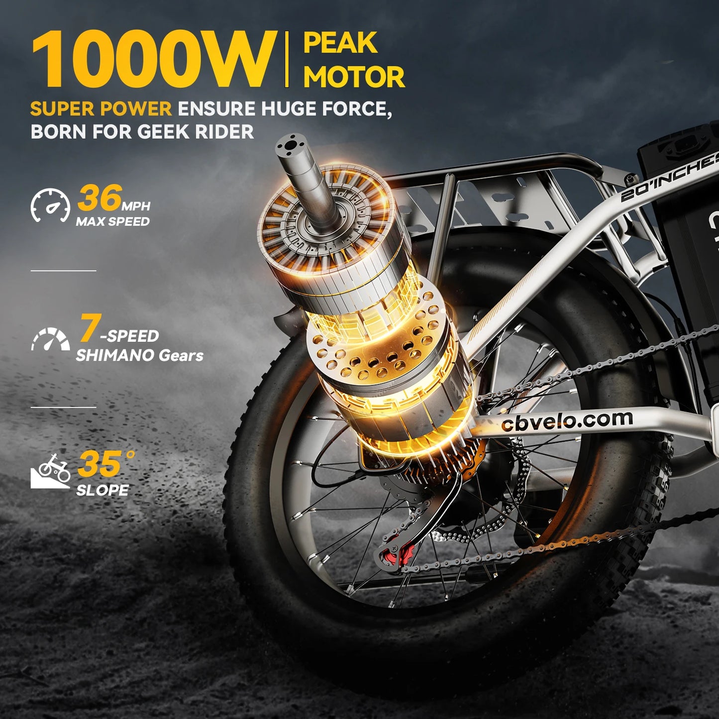 CYBERVELO Mars700 Electric Fat Tire Mountain Bike For Adults