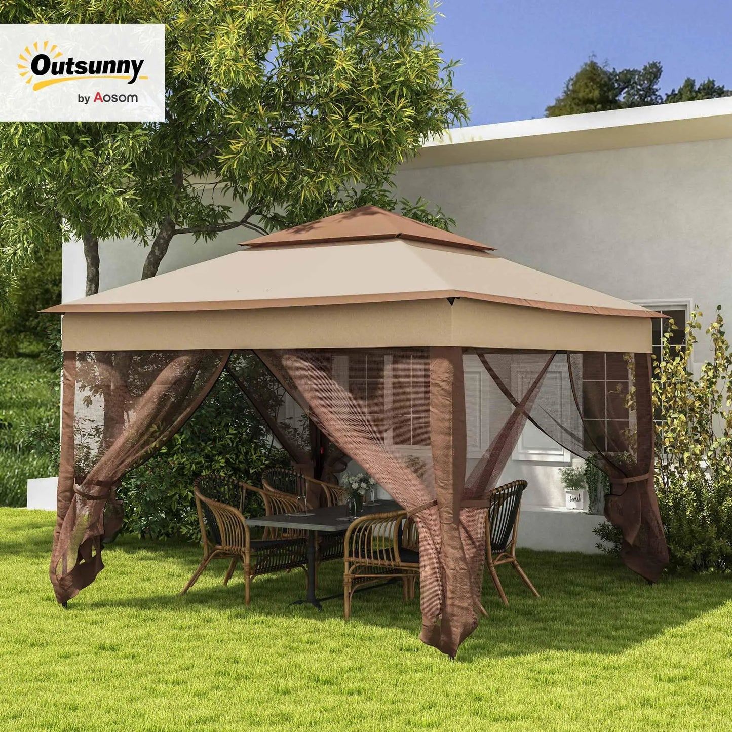 Gazebo Tent With Removable Netting Instant Outdoor Canopy Carry Bag