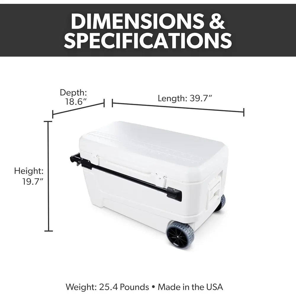 Wheeled Insulated Cooler With Hard Shell For Outdoor Adventures