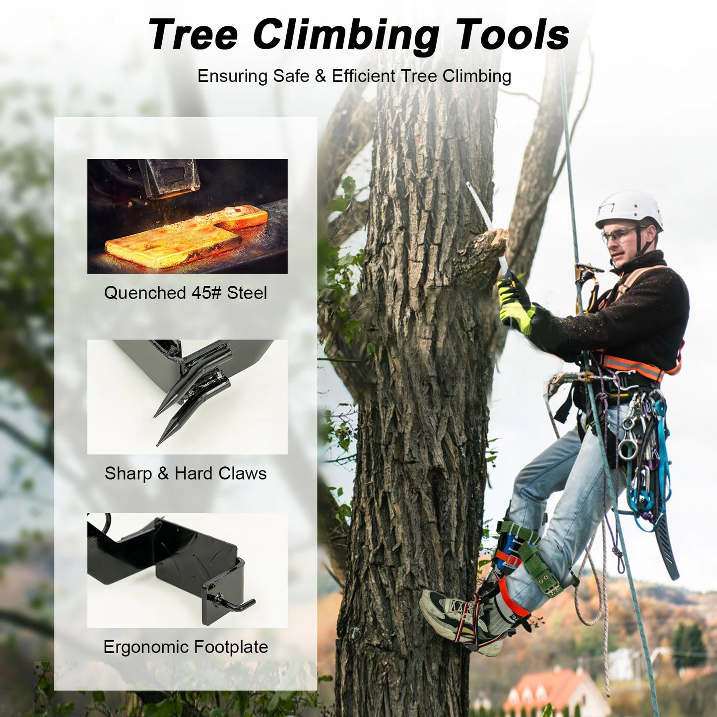Tree Climbing Gear Set 220LB Capacity Professional Ascension Equipment Fruit Picking Logging Rescue Hunting Rock Climbing