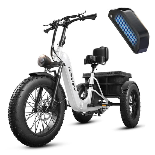 PUCKIPUPPY Husky Electric Trike 960W Peak Motor 60 Mile Range
