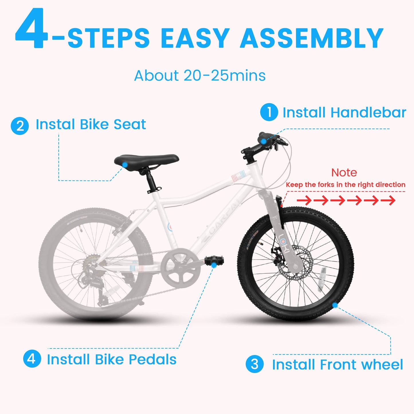 Ecarpat 20 Inch Kids Mountain Bike With 7 Speed Gears