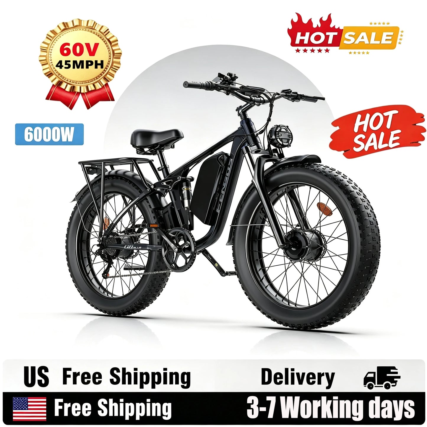 FENGQS Q8PLUS 6000W Dual Motor Electric Mountain Bike