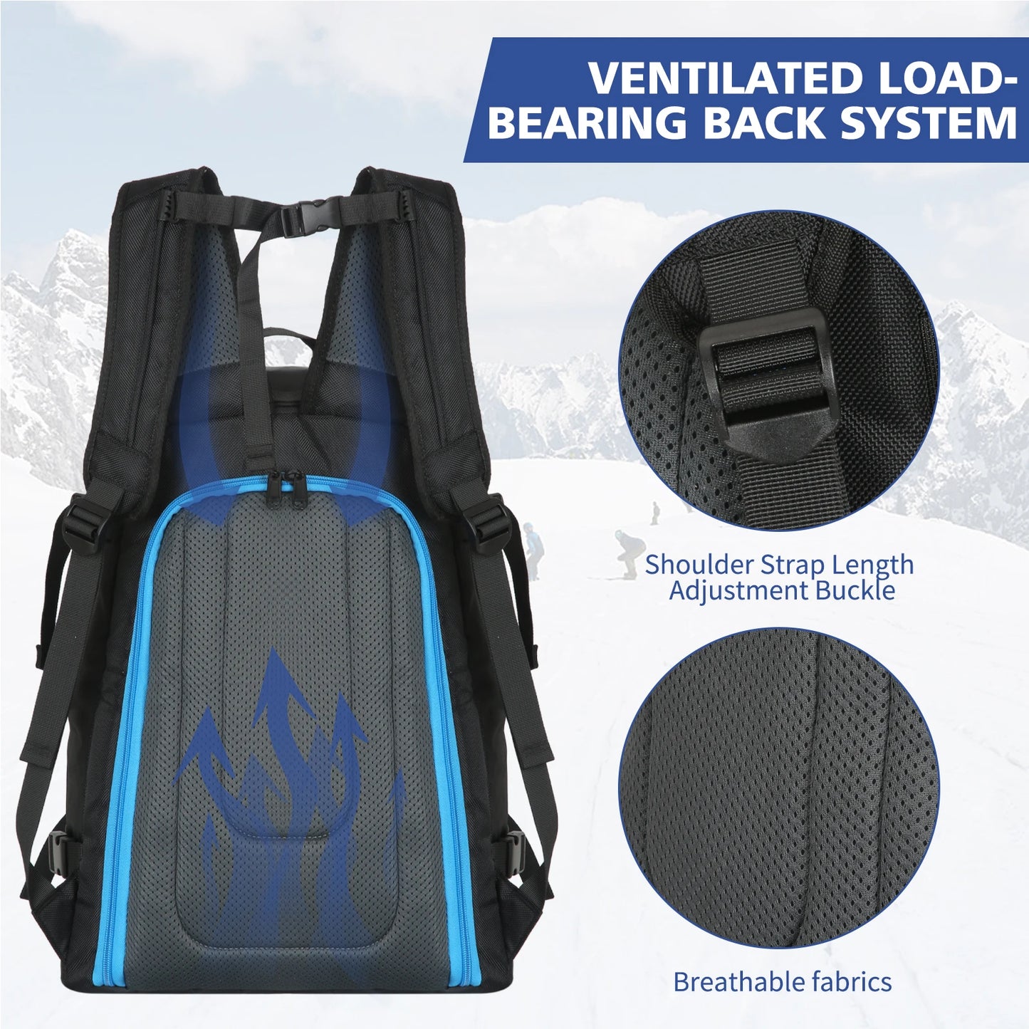 Ski Bag Waterproof Gear Backpack For Helmet Goggles Snowboard Boots