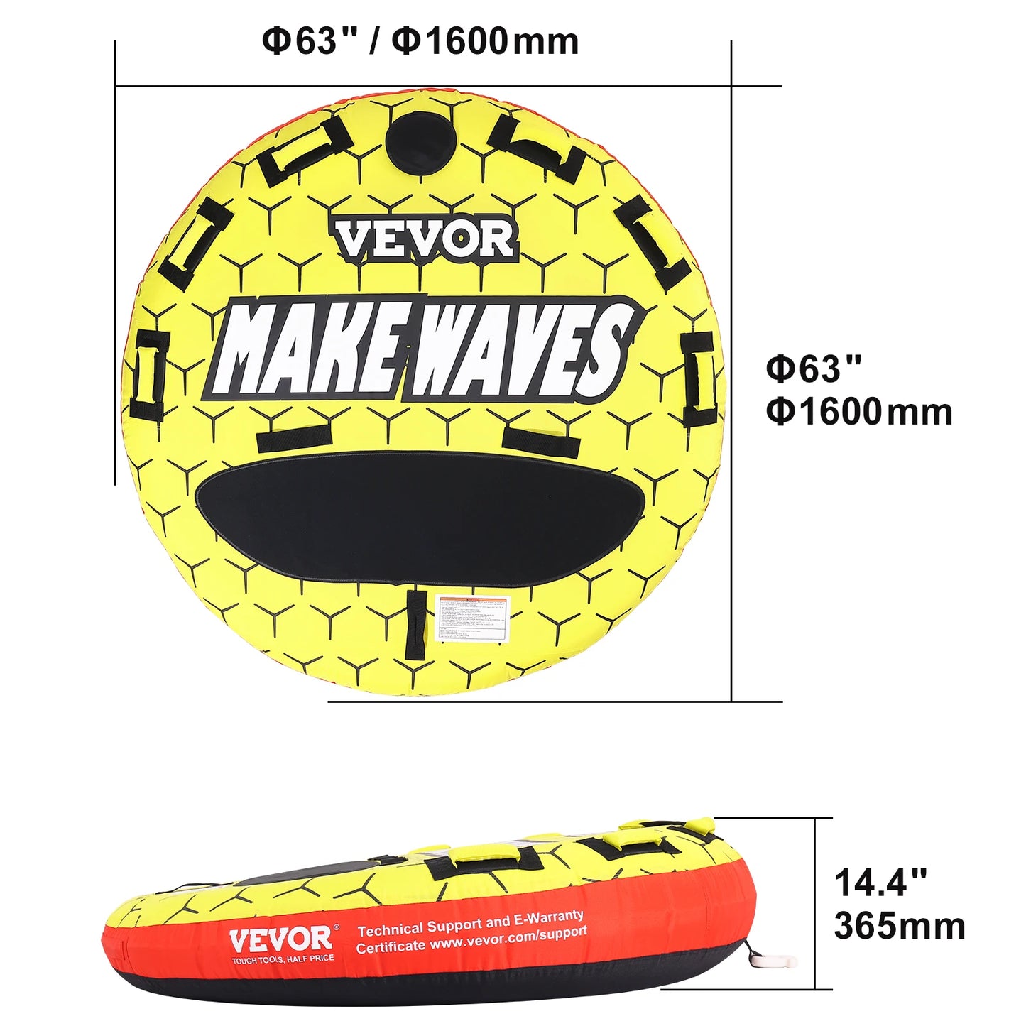 SucceBuy Towable Tube For Boating With Bumper Fins