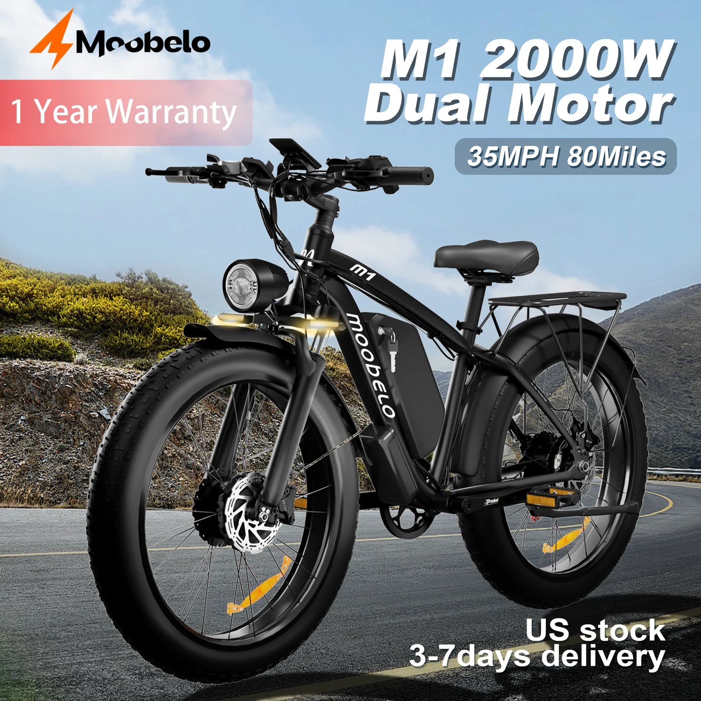 Moobelo M1 2000W Dual-Motor Fat Tire Electric Bicycle