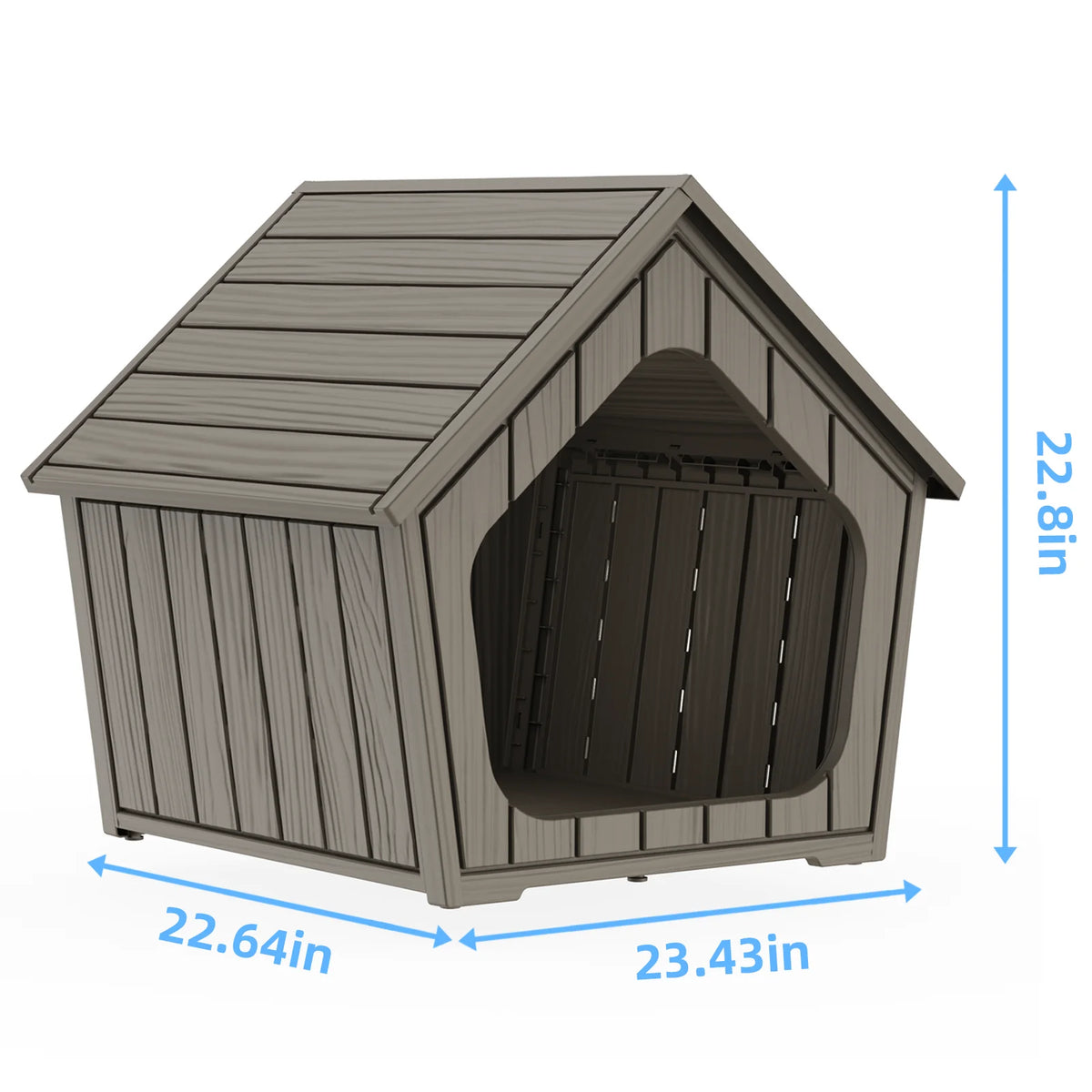 Gable Roof Plastic Dog House With Waterproof Outdoor Shelter