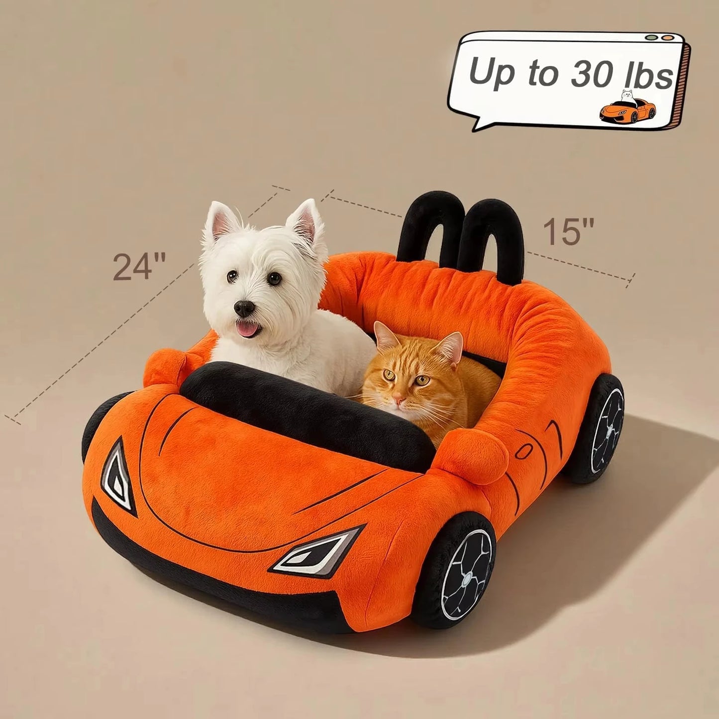 CWV Supercar Style Coral Fleece Comfortable Cat Bed