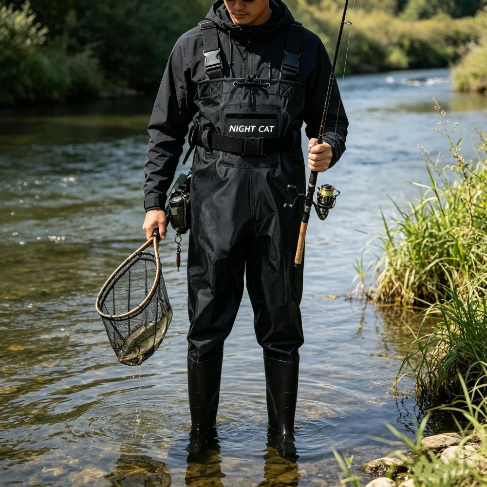 Night Cat Waterproof Chest Waders With Bootfoot And Belt