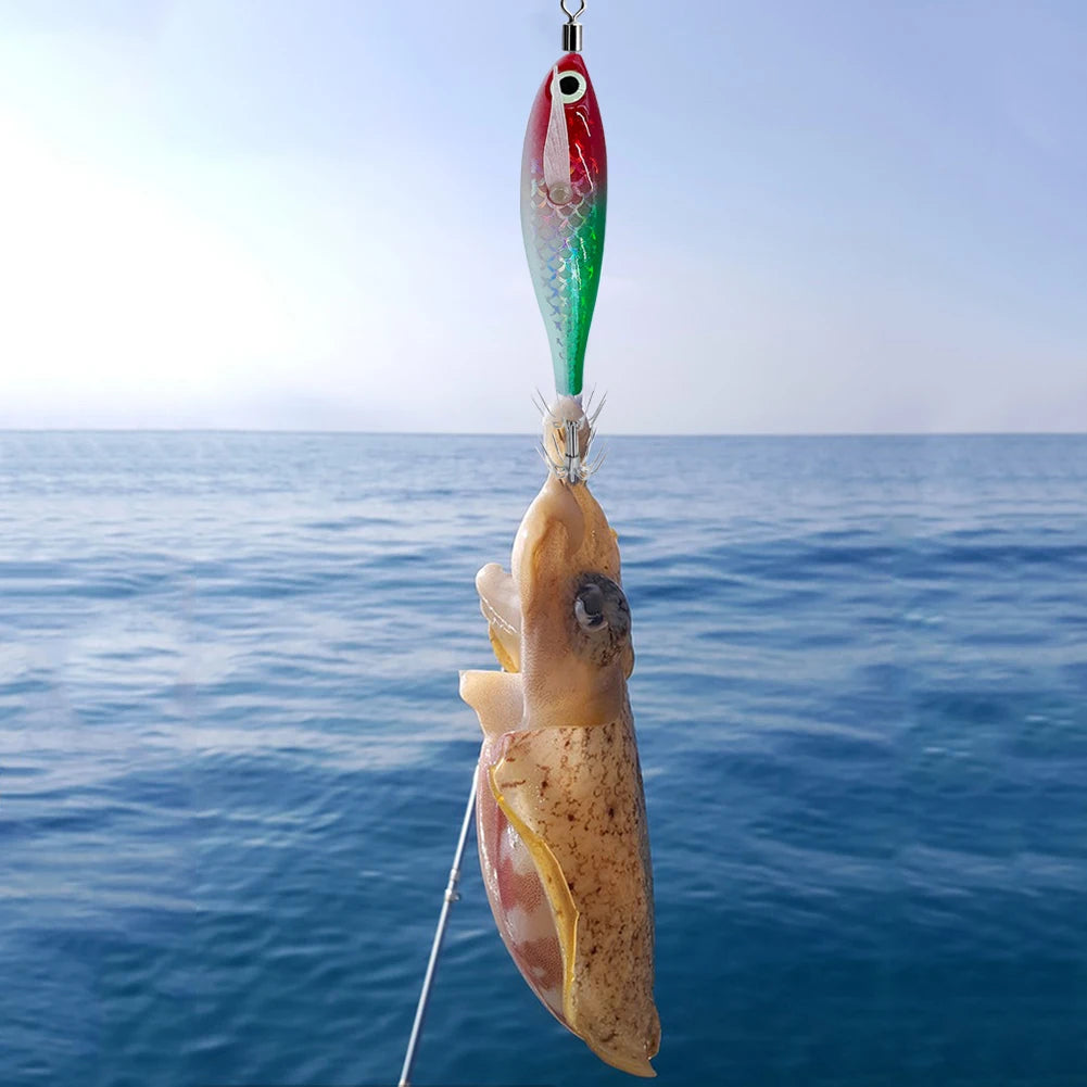 Luminous Squid Lure With 3D Eyes Glow In The Darkness
