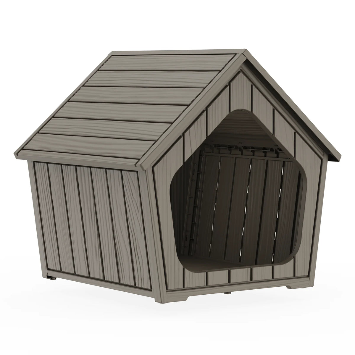 Gable Roof Plastic Dog House With Waterproof Outdoor Shelter