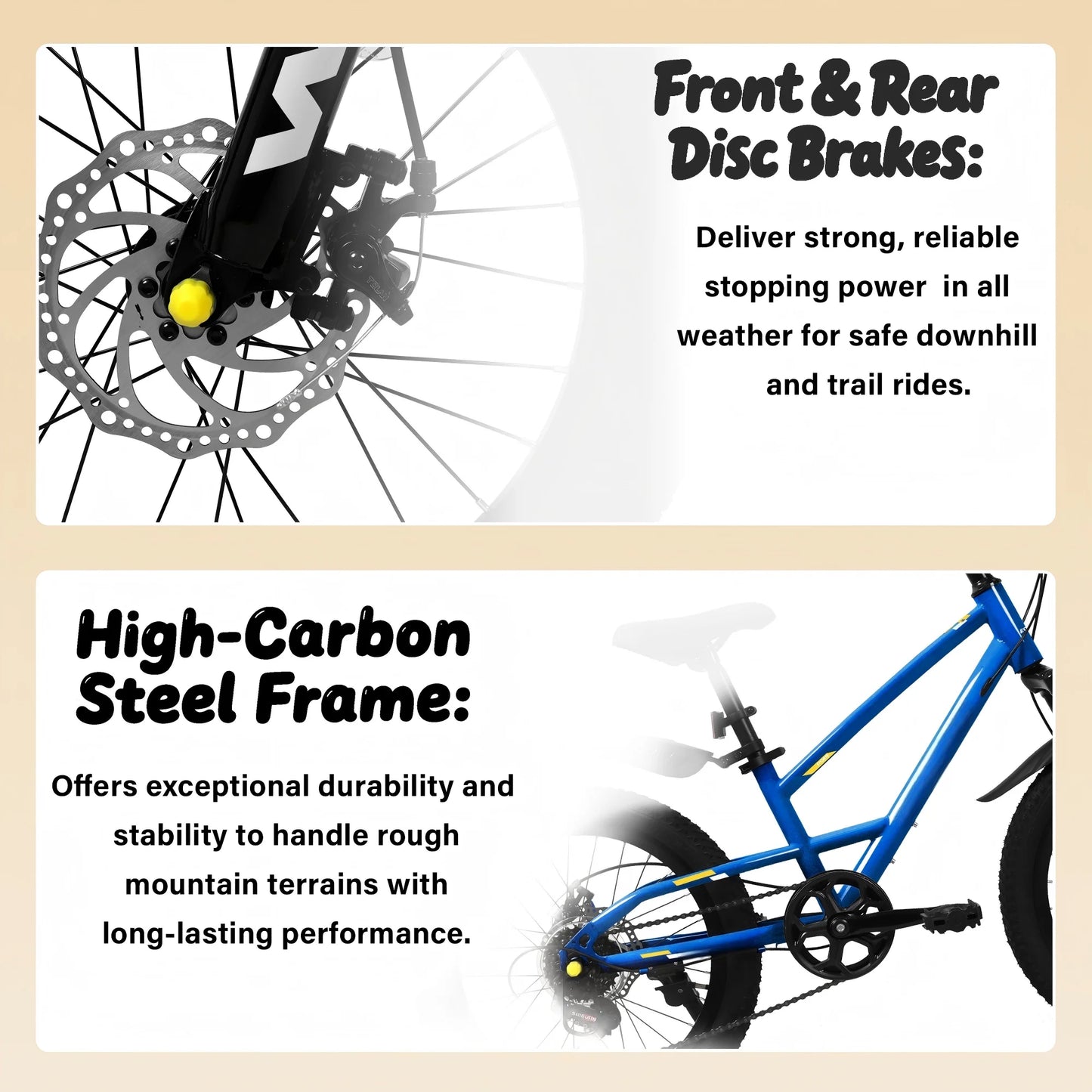 20 inch Mountain Kids Bike for Boys & Girls, Ages 6-12, 7-Speed with Front Suspension