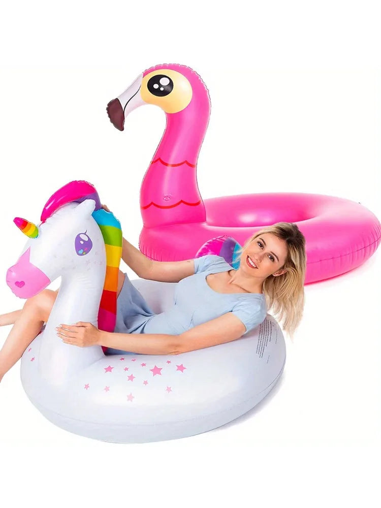 Joyfy 2 Pack Flamingo Unicorn Inflatable Pool Floats For Kids