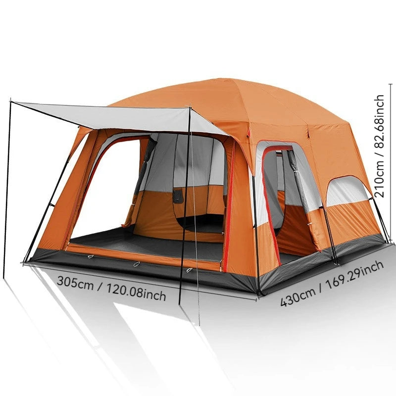 YC-01 Family Camping Tent With Removable Awning Windproof Waterproof