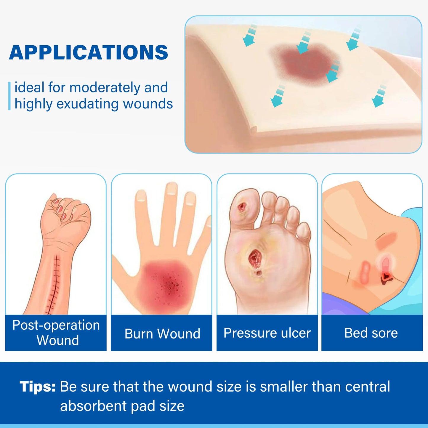 Silicone Foam Dressing Sterile Bordered Adhesive Wound Care Patch