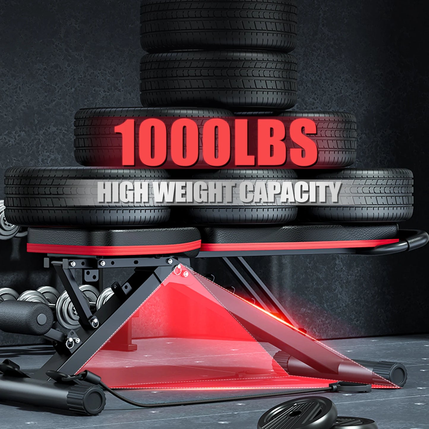 14-in-1 Foldable Dumbbell Bench Pre-Assembled 1000 Lbs For Full Body Workout