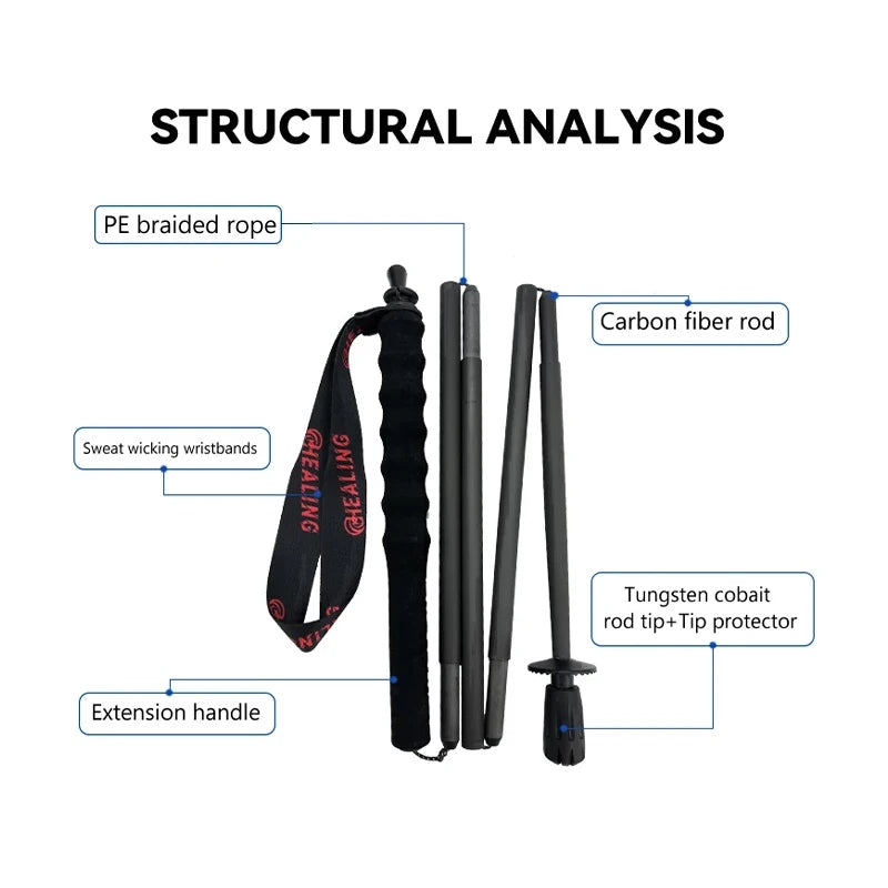Okhealing Carbon Fiber Trekking Poles Ultra Lightweight Folding Hiking Sticks