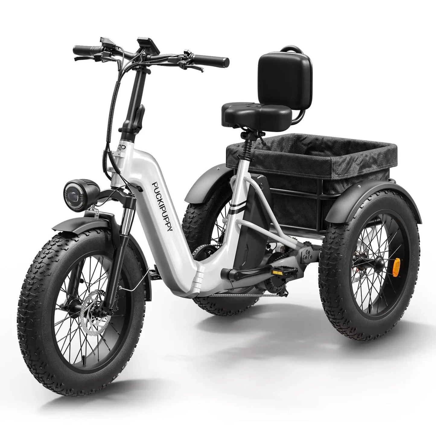 PUCKIPUPPY Husky Electric Trike 960W Peak Motor 60 Mile Range